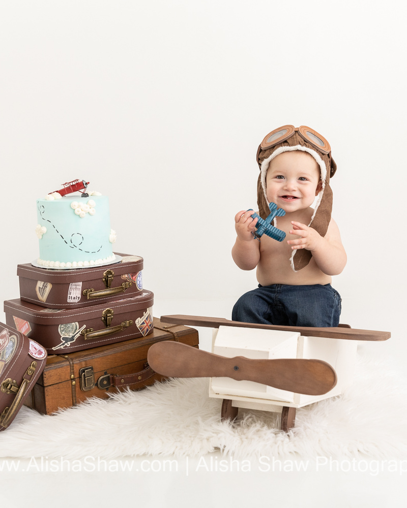 Aviator First Birthday | St George Utah Birthday Cake Smash Photographer