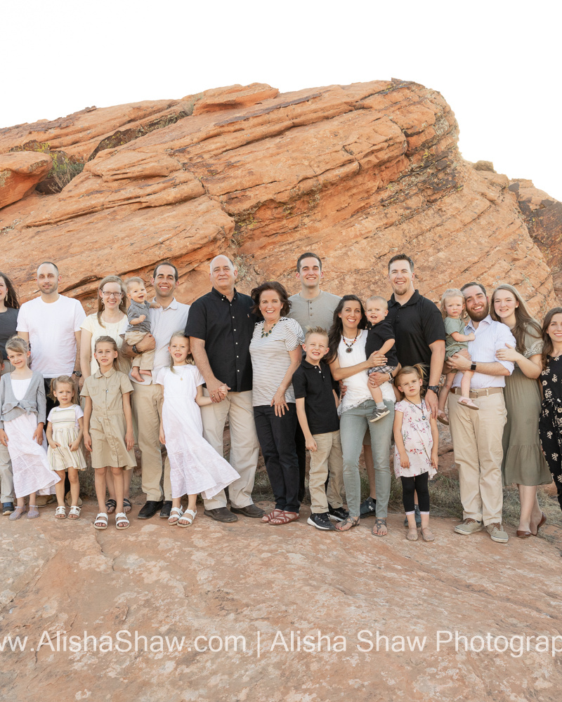 Generations on the Rocks | St George Utah Extended Family Photographer