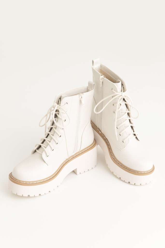 winter white laceup boots